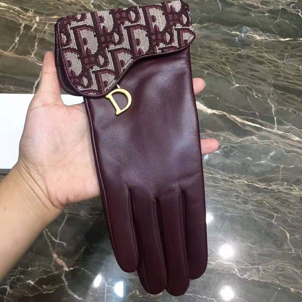 Dior Women Saddle Gloves Navy Blue Smooth Lambskin - image 7