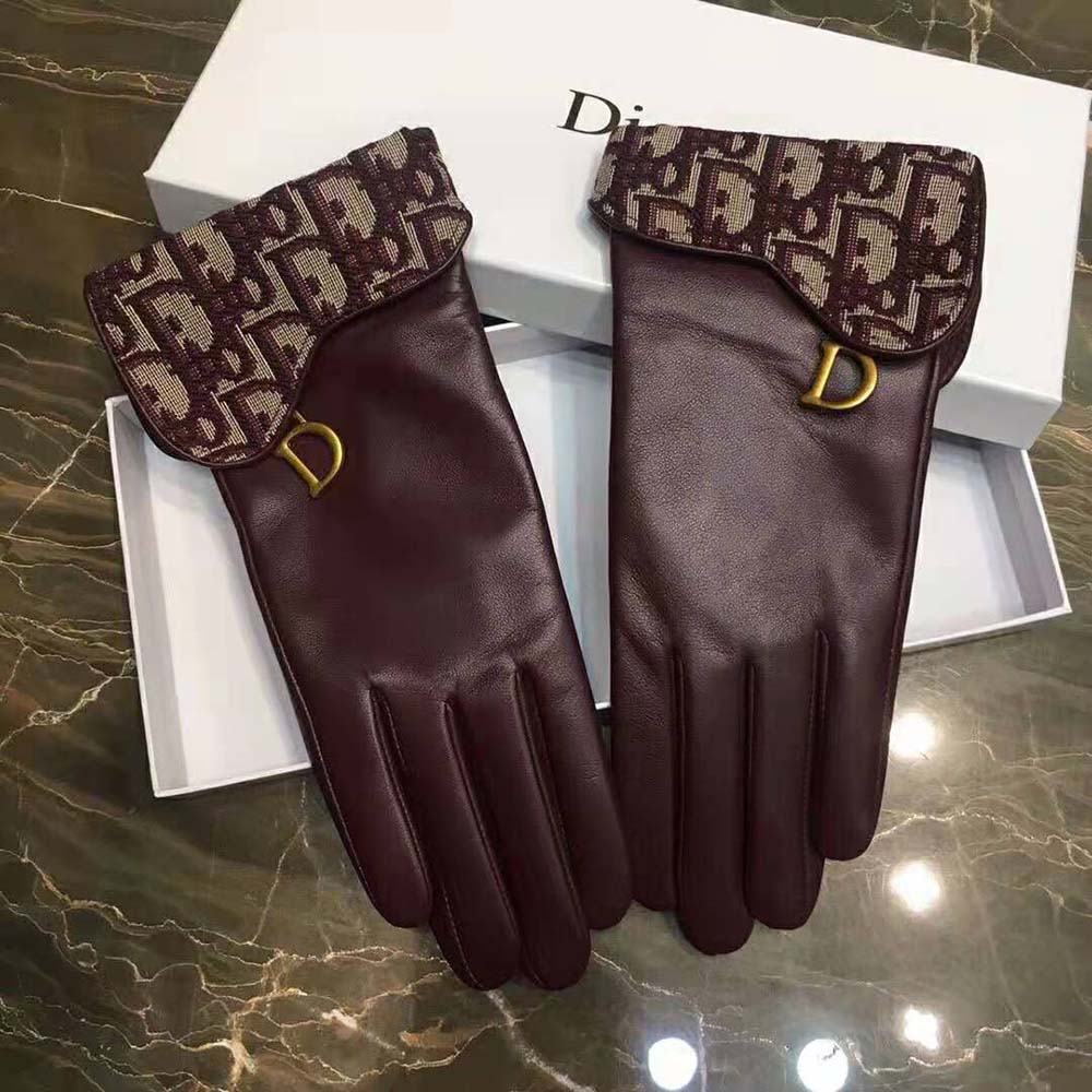 Dior Women Saddle Gloves Navy Blue Smooth Lambskin - image 5
