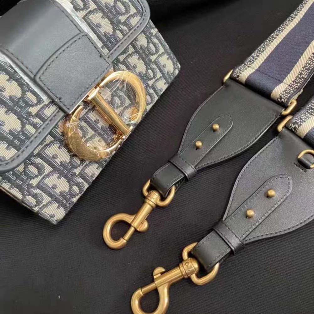 Dior Women Shoulder Strap with Ring Blue ‘CHRISTIAN DIOR PARIS’ Embroidery - image 7