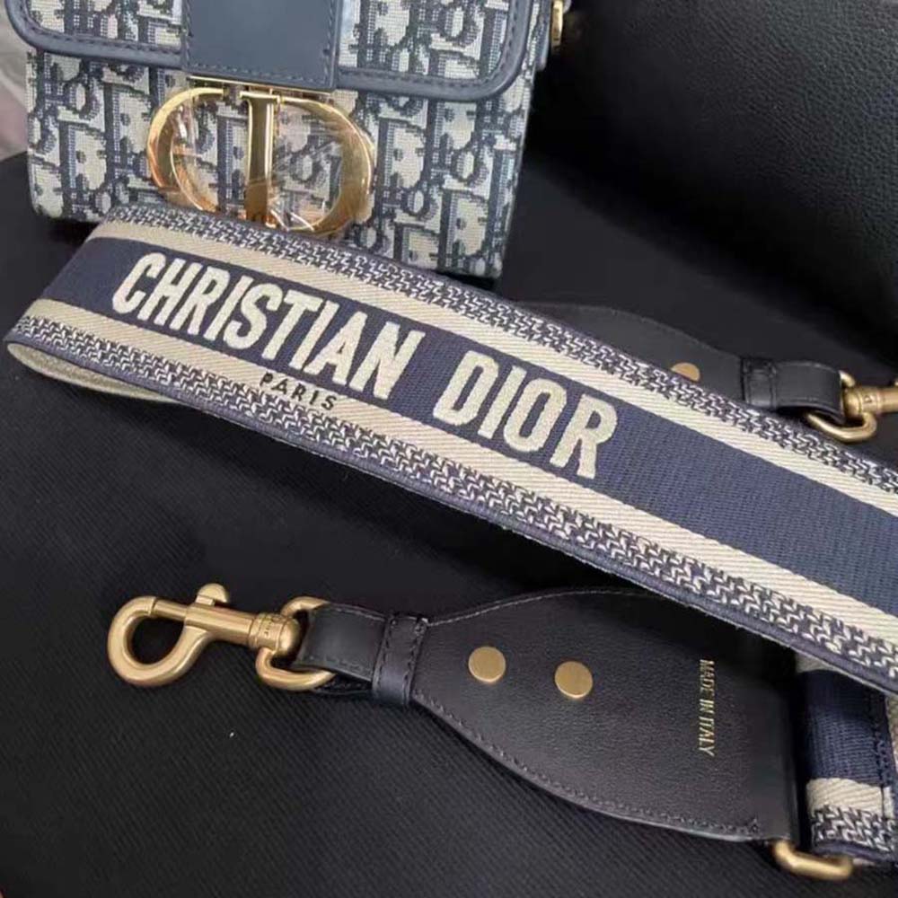 Dior Women Shoulder Strap with Ring Blue ‘CHRISTIAN DIOR PARIS’ Embroidery - image 4