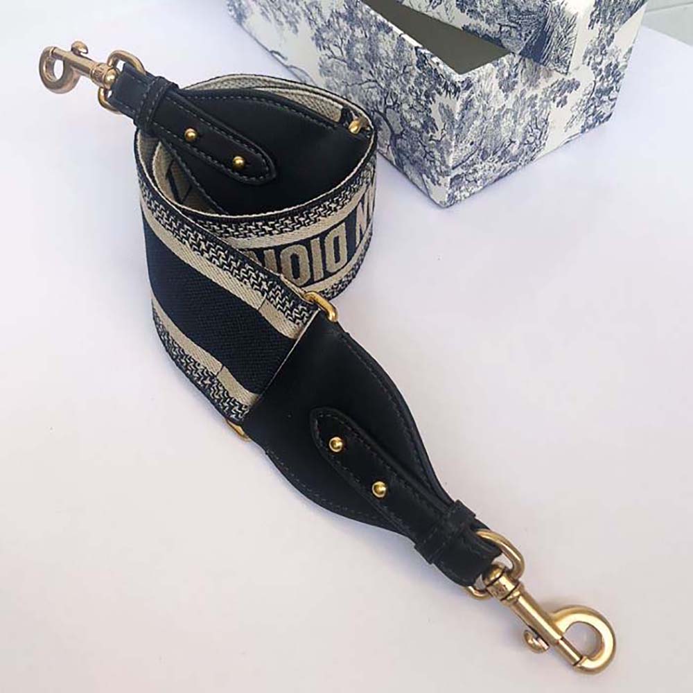 Dior Women Shoulder Strap with Ring Blue ‘CHRISTIAN DIOR PARIS’ Embroidery - image 6