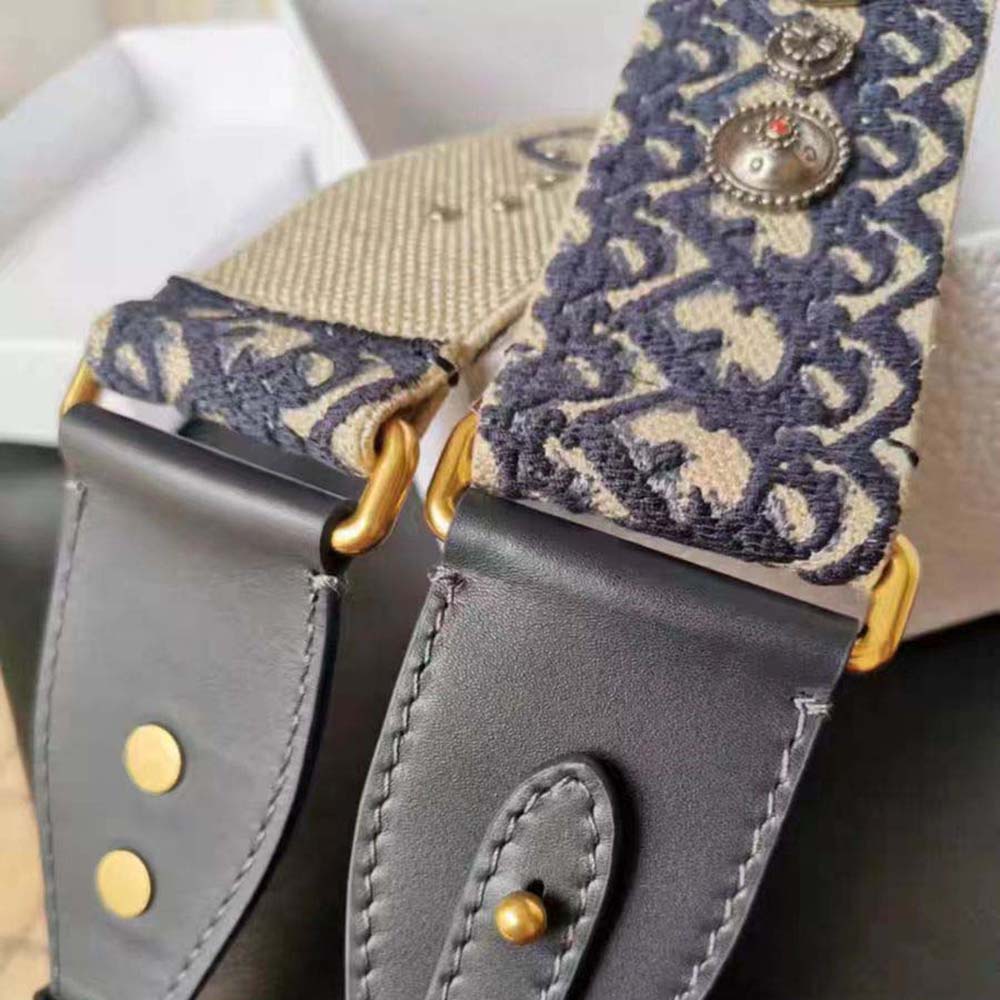 Dior Women Shoulder Strap with Ring Blue Dior Oblique Embroidery - image 10