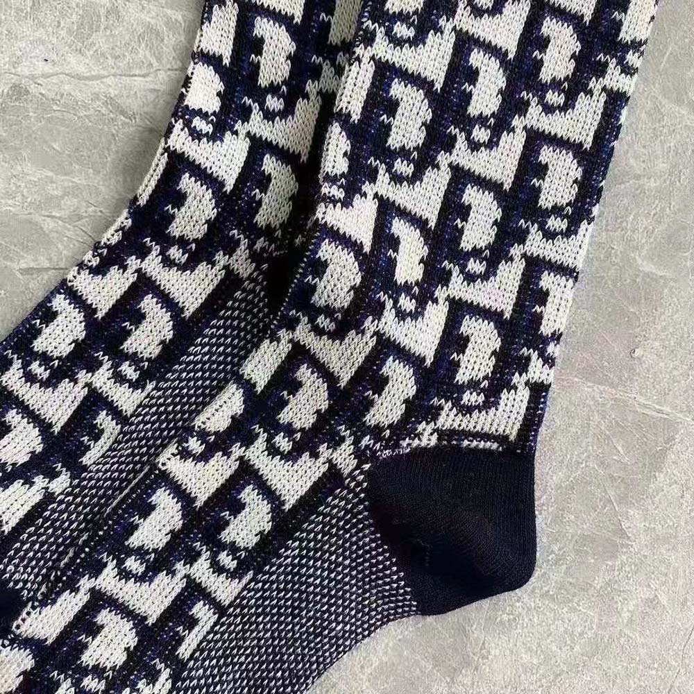 Dior Women Socks Blue and Ecru Dior Oblique Technical Cotton - image 6
