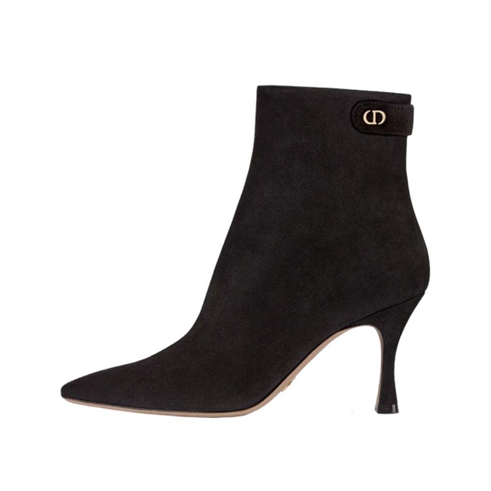 Side view of Dior Women Spectadior Ankle Boot in stretch suede