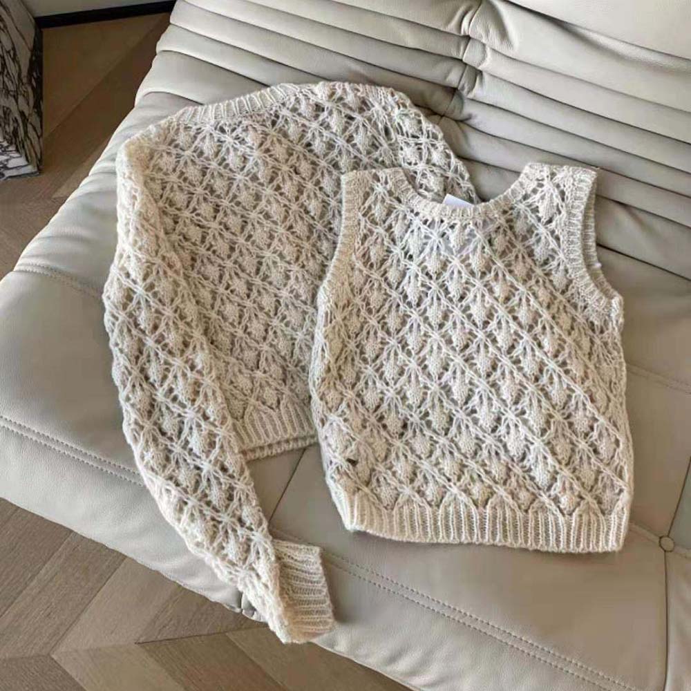 Dior Women Twin-Set Ecru Cashmere Silk and Mohair Knit - image 7