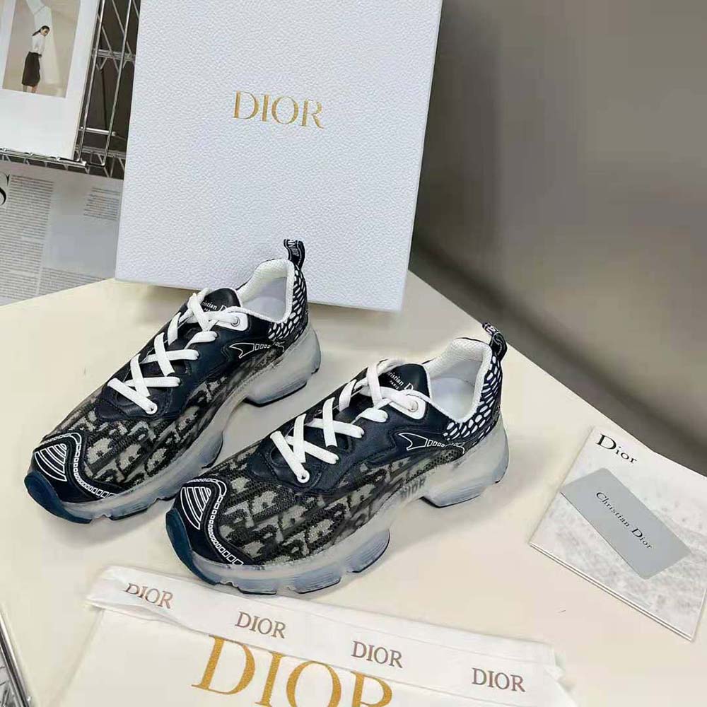 Dior Women Vibe Sneaker Deep Blue Dior Oblique Technical Fabric and Transparent Rubber - image 4