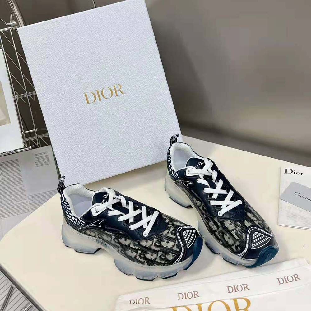 Top-down angle showing the Dior Women Vibe Sneaker deep blue silhouette