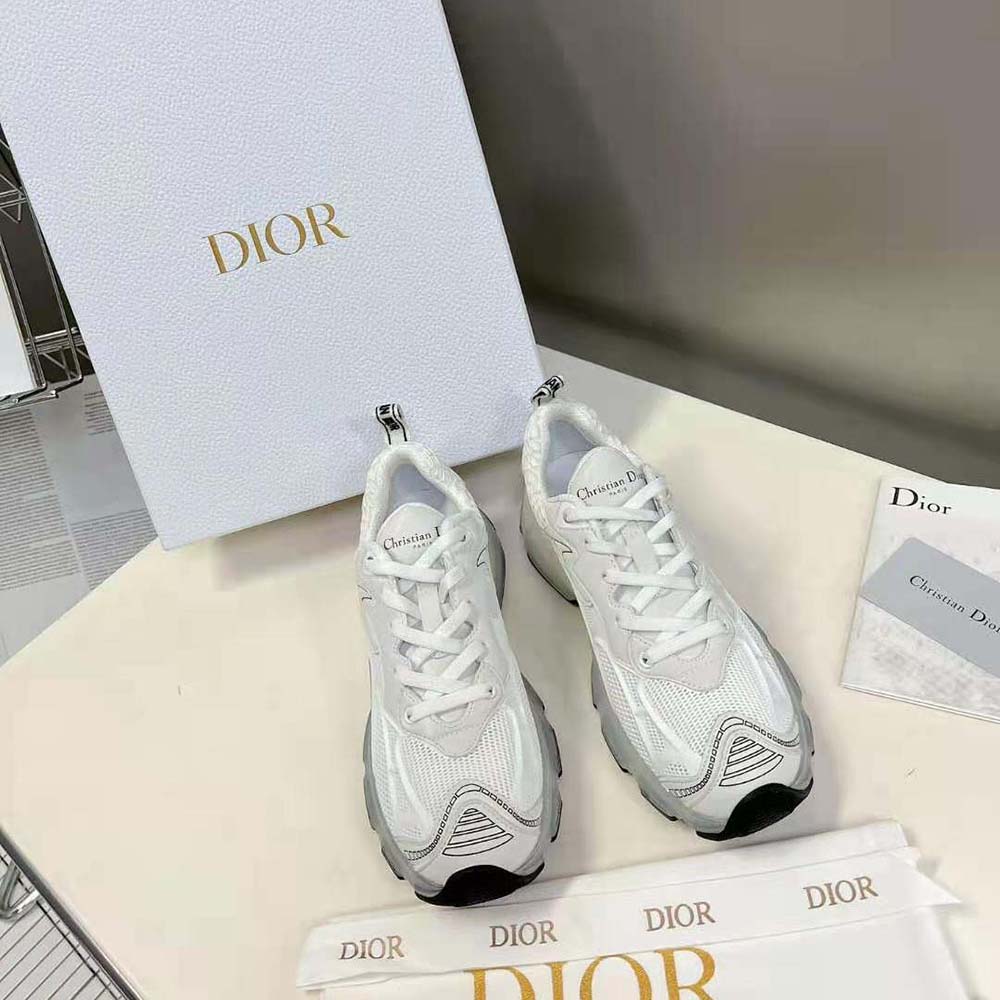 Close-up of technical fabric mesh and Dior branding on Dior Women Vibe Sneaker