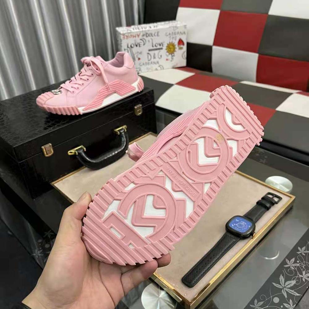 Dolce Gabbana D&G Unisex Calfskin NS1 Sneakers with DG Logo-Pink - image 10
