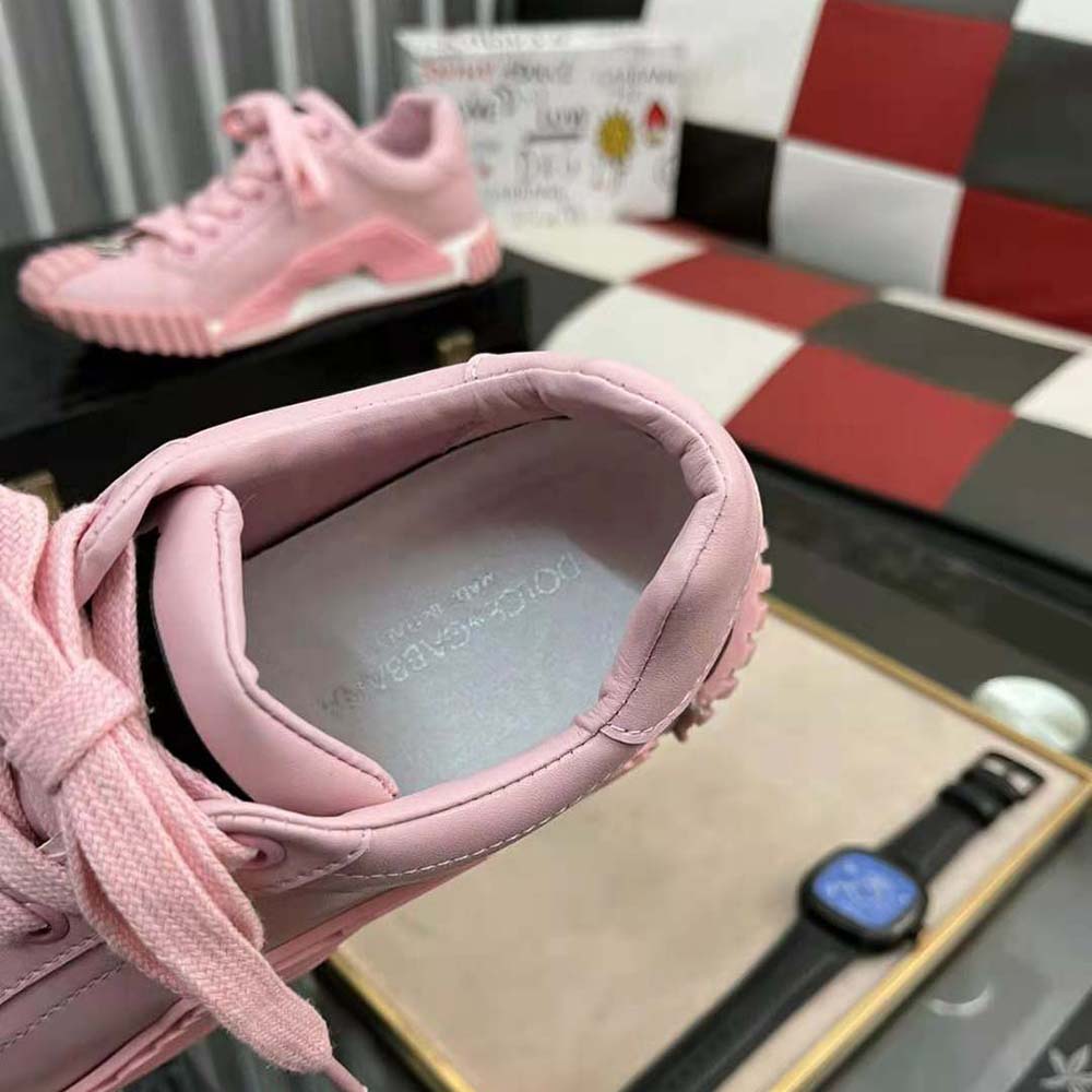 Dolce Gabbana D&G Unisex Calfskin NS1 Sneakers with DG Logo-Pink - image 9