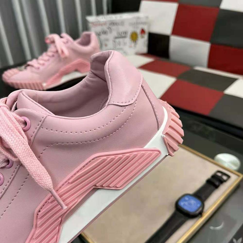 Dolce Gabbana D&G Unisex Calfskin NS1 Sneakers with DG Logo-Pink - image 8