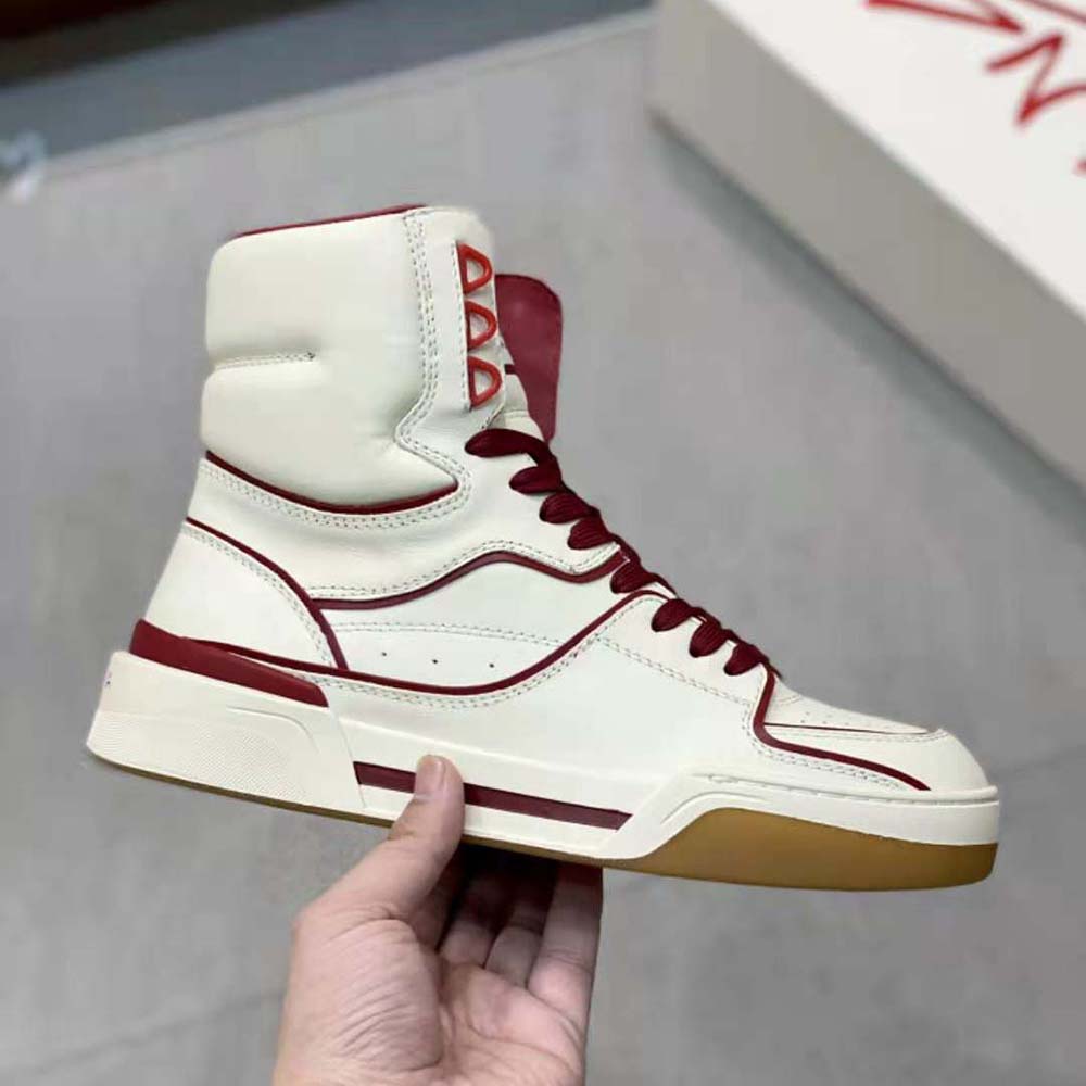 Dolce Gabbana D&G Unisex Calfskin Nappa New Roma Mid-Top Sneakers-Beige - image 6