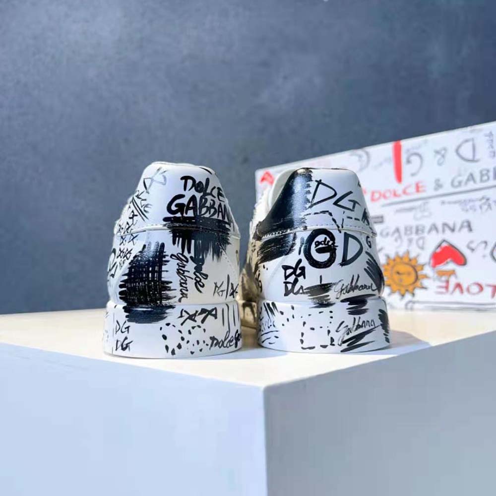 Dolce Gabbana D&G Unisex Calfskin Portofino Sneakers with Logo Print - image 5