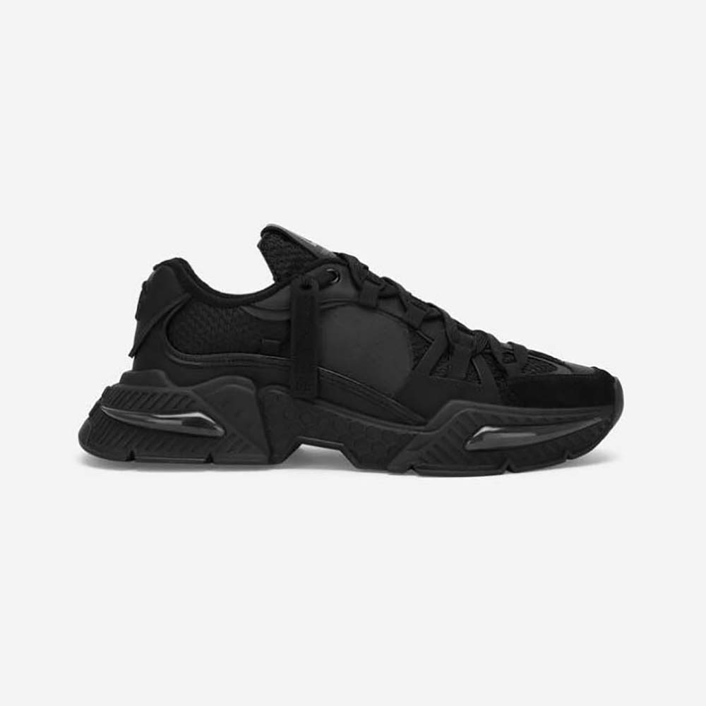 Dolce Gabbana D&G Unisex Mixed-Material Airmaster Sneakers-Black