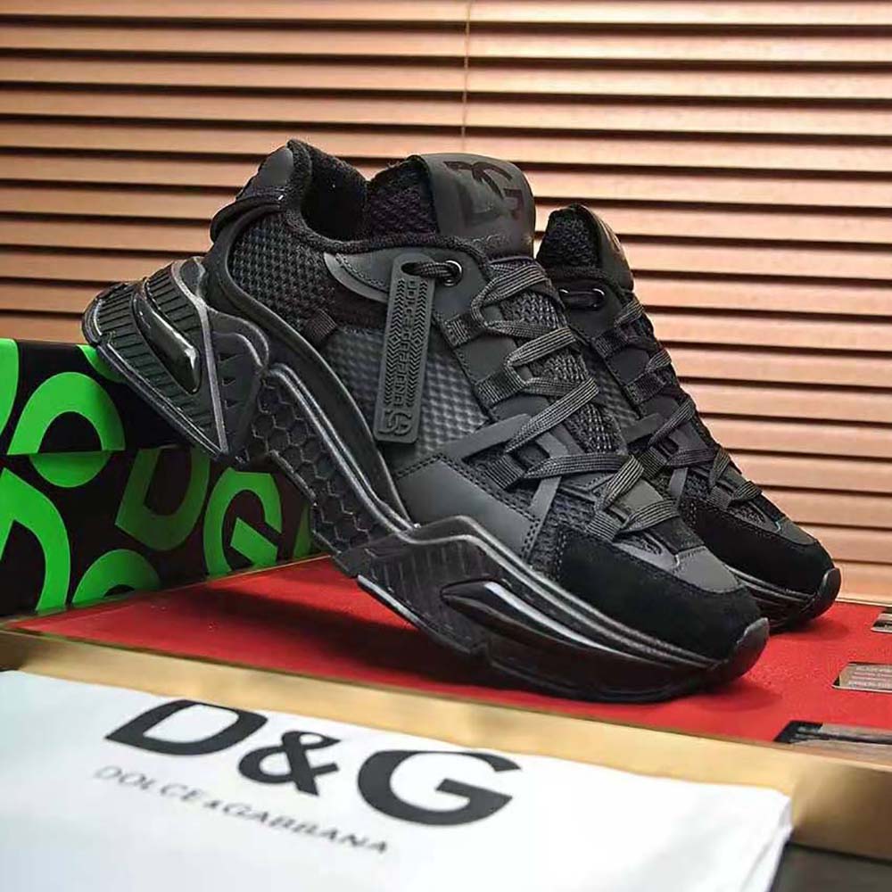 Dolce Gabbana D&G Unisex Mixed-Material Airmaster Sneakers-Black - image 4