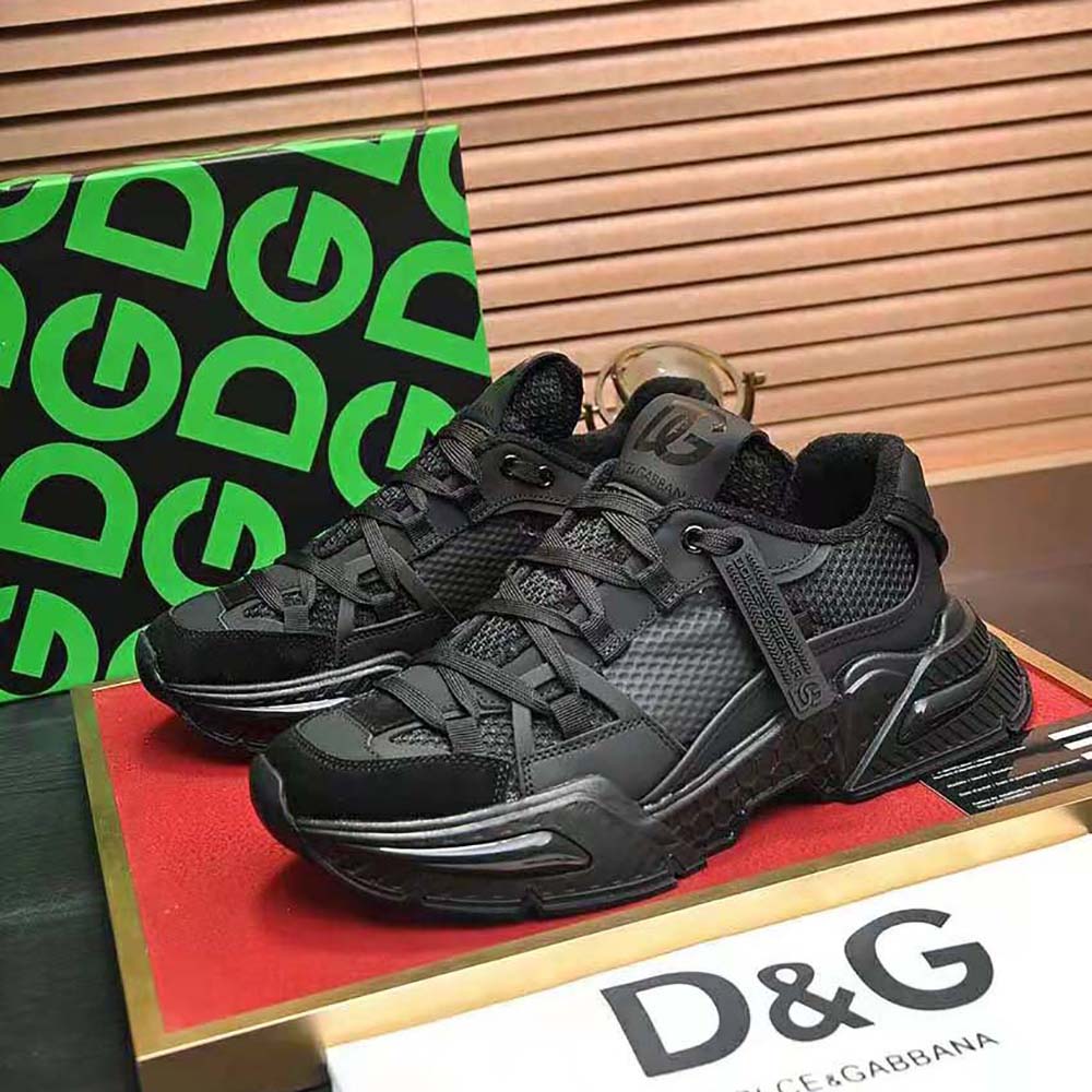 Dolce Gabbana D&G Unisex Mixed-Material Airmaster Sneakers-Black - image 5