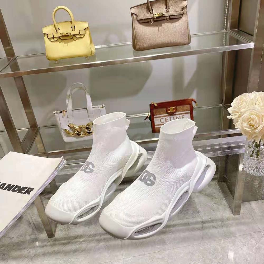 Top view showing mid-top silhouette of Dolce Gabbana D&G Unisex Wave Sneakers
