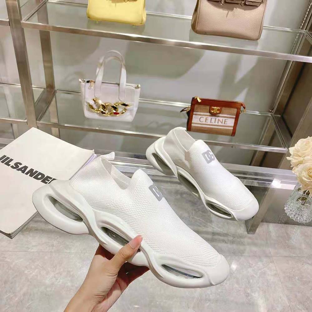Dolce Gabbana D&G Unisex Stretch Mesh Wave Sneakers-White - image 5