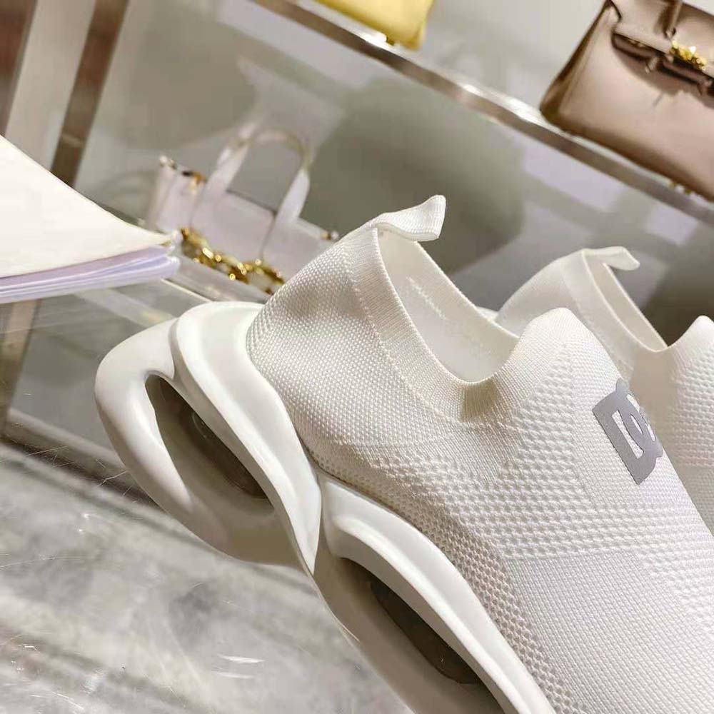Dolce Gabbana D&G Unisex Stretch Mesh Wave Sneakers-White - image 10