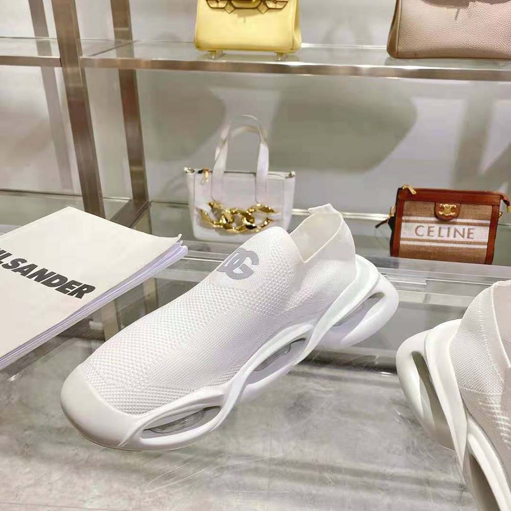 Dolce Gabbana D&G Unisex Stretch Mesh Wave Sneakers-White - image 6