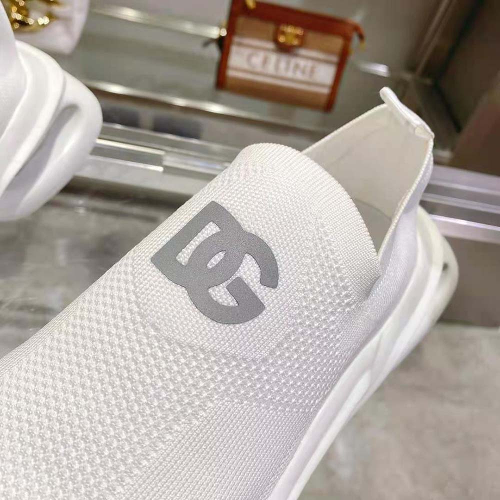 Dolce Gabbana D&G Unisex Stretch Mesh Wave Sneakers-White - image 8