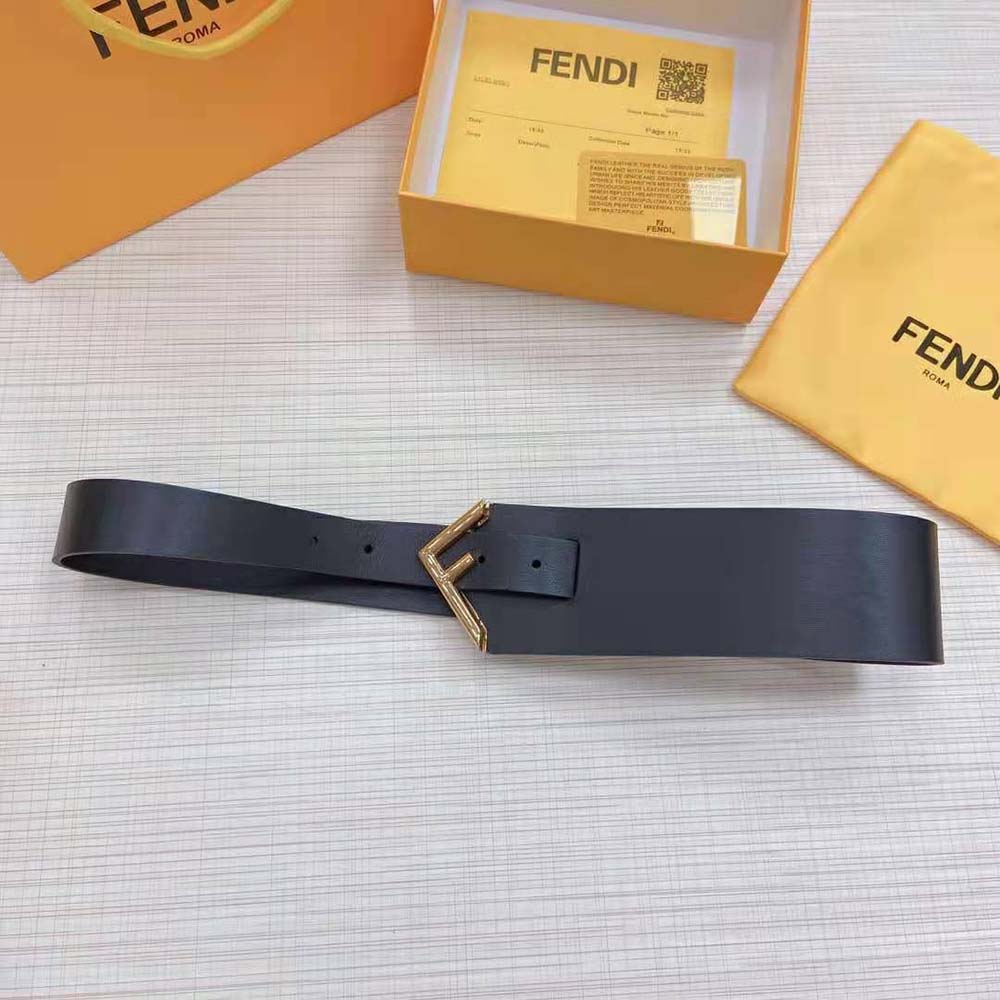 Fendi Women Black Leather Belt - image 5