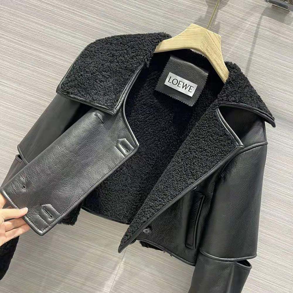 Loewe Women Deconstructed Jacket in Shearling-Black - image 8