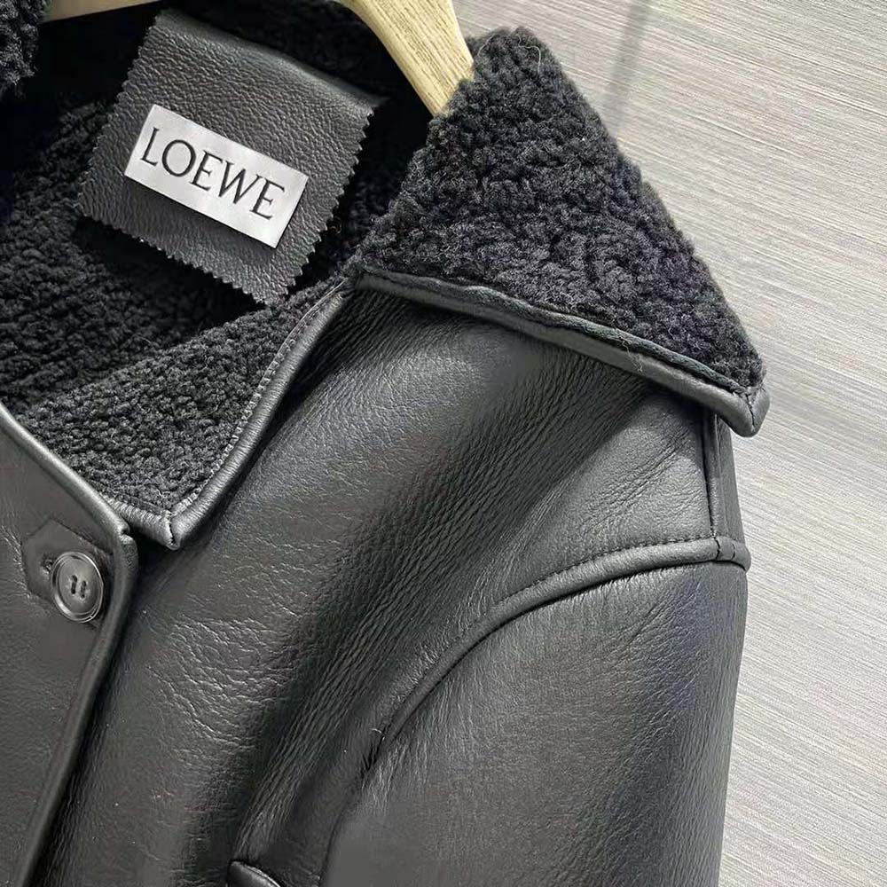 Loewe Women Deconstructed Jacket in Shearling-Black - image 6