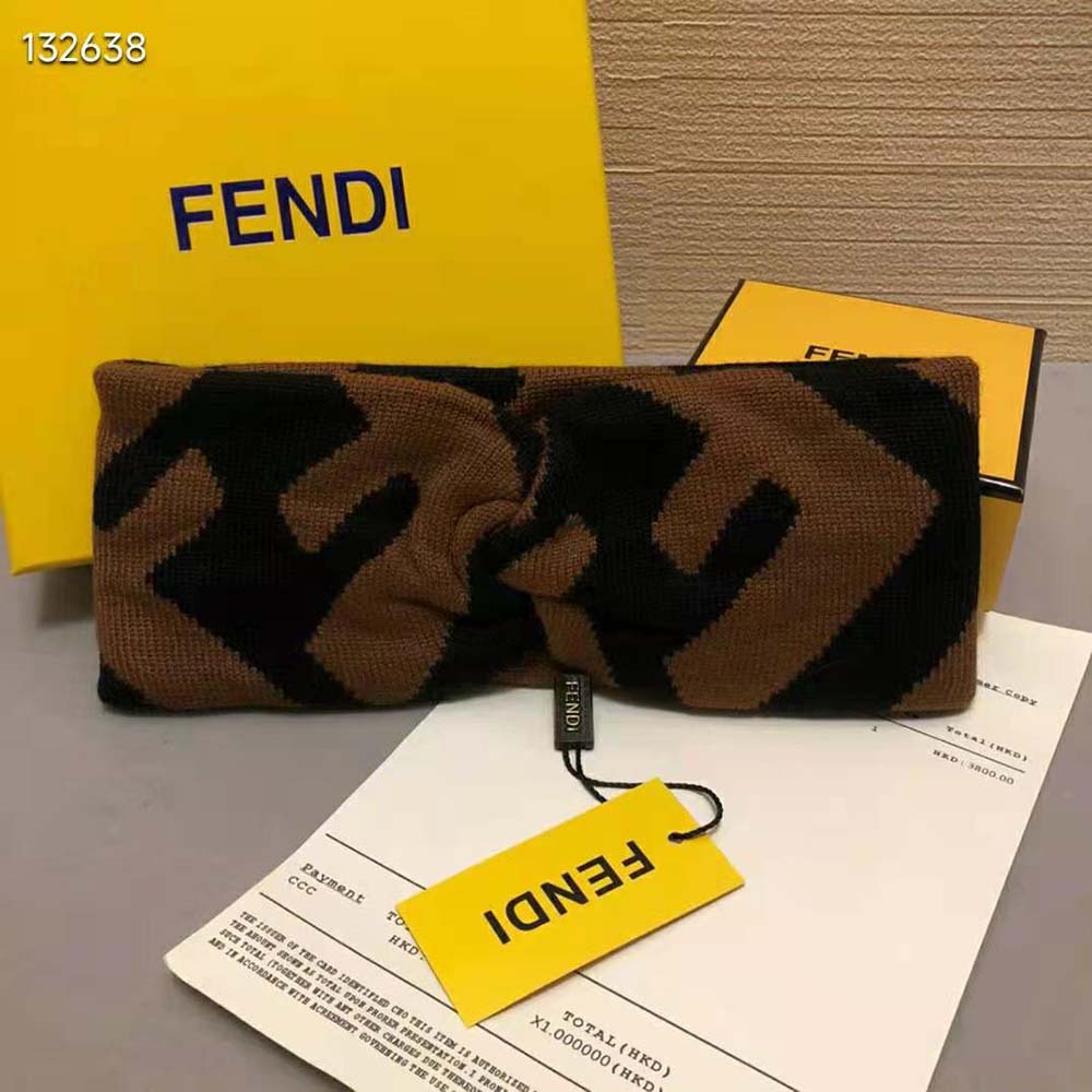 Detailed shot of signature FF logo on Fendi Women FF Band