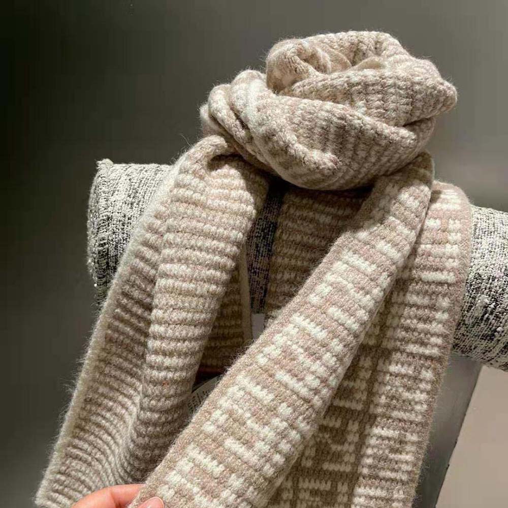 Soft texture and edge finish of Fendi Women FF Scarf Dove Gray