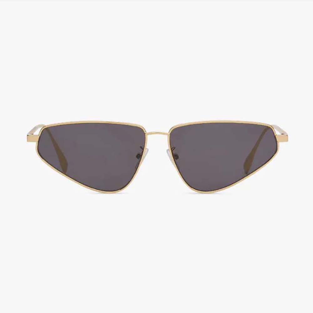 Front view of Fendi Women FF Sunglasses with Gray Lenses showing black frame