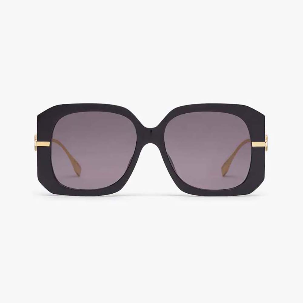 Front view of Fendi Women Fendigraphy Black Acetate Sunglasses