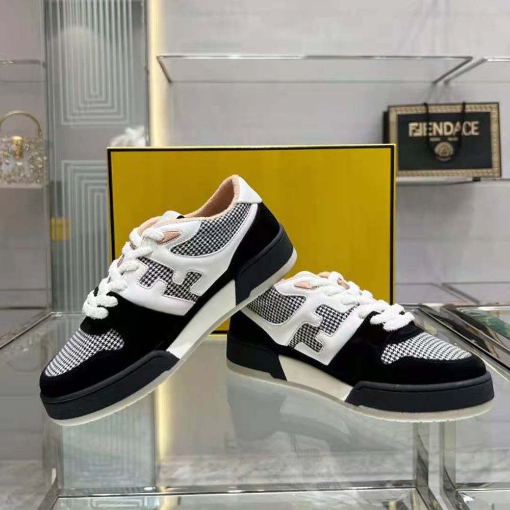 Fendi Women Match Low Tops in Black Suede - image 4