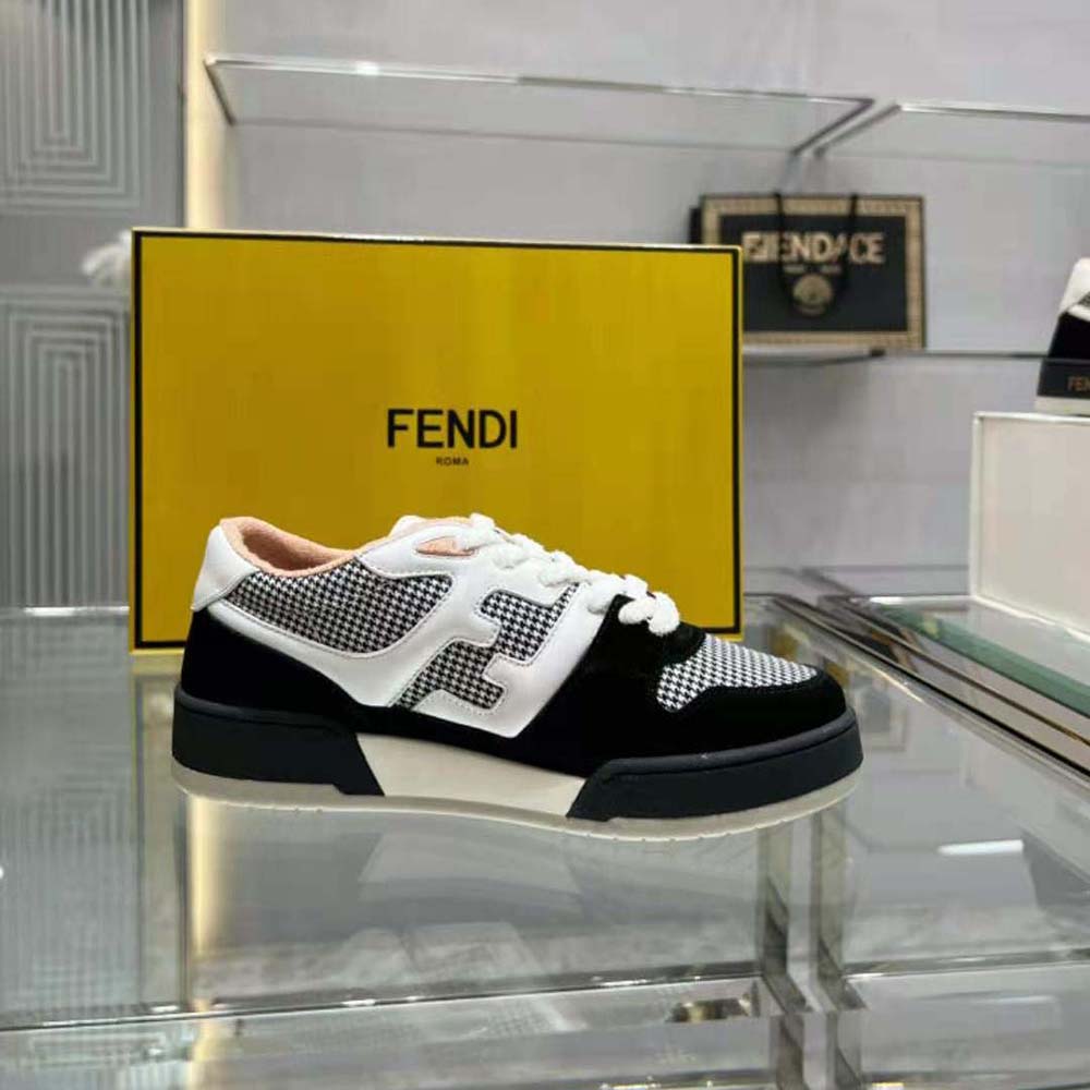 Fendi Women Match Low Tops in Black Suede - image 7