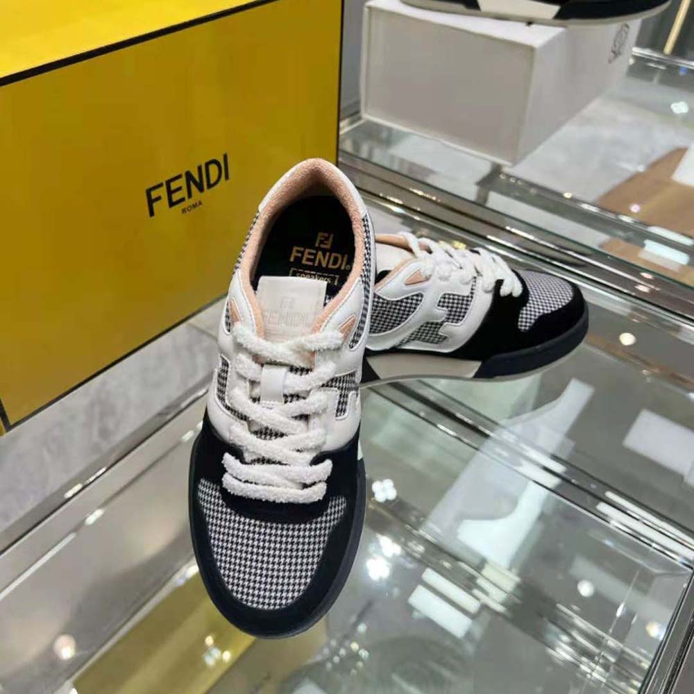 Fendi Women Match Low Tops in Black Suede - image 9