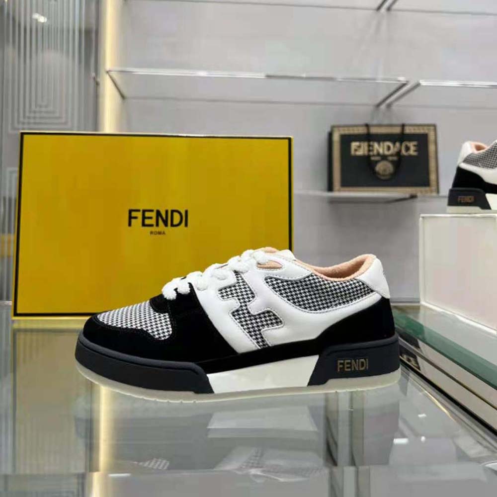 Fendi Women Match Low Tops in Black Suede - image 8