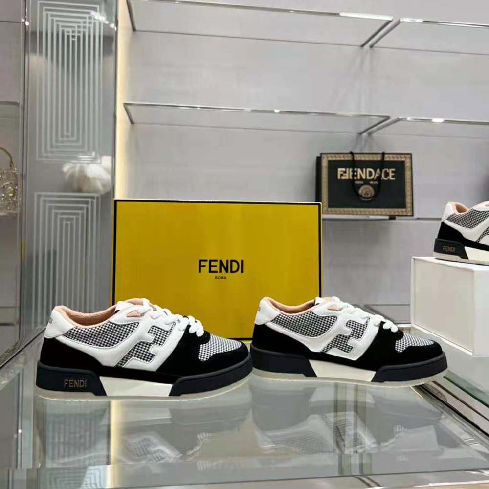 Fendi Women Match Low Tops in Black Suede - image 5