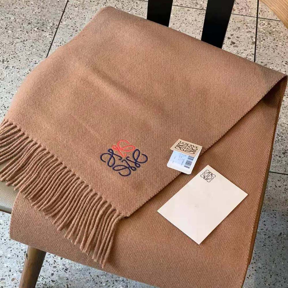 Loewe Women Anagram Scarf in Cashmere-Brown - image 5