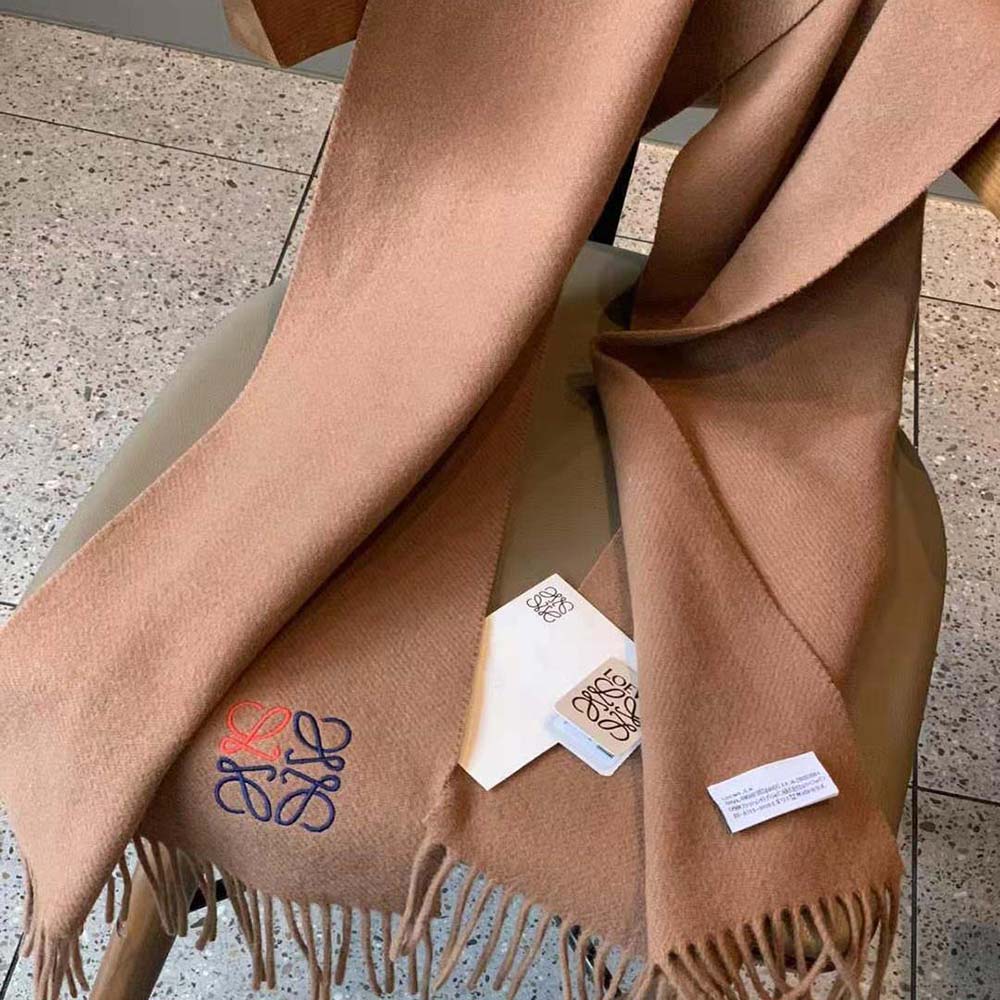 Loewe Women Anagram Scarf in Cashmere-Brown - image 6