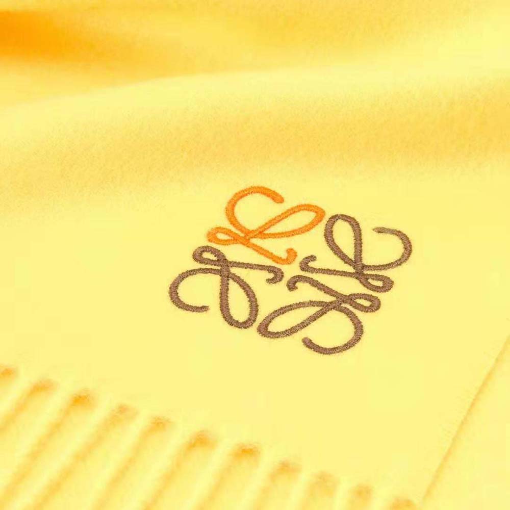 Loewe Women Anagram Scarf in Cashmere-Yellow - image 7