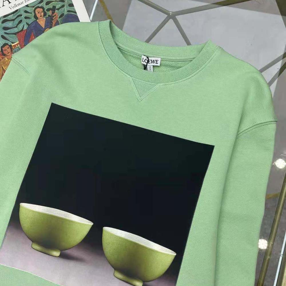 Loewe Women Ceramic Print Sweatshirt in Cotton-Lime - image 4