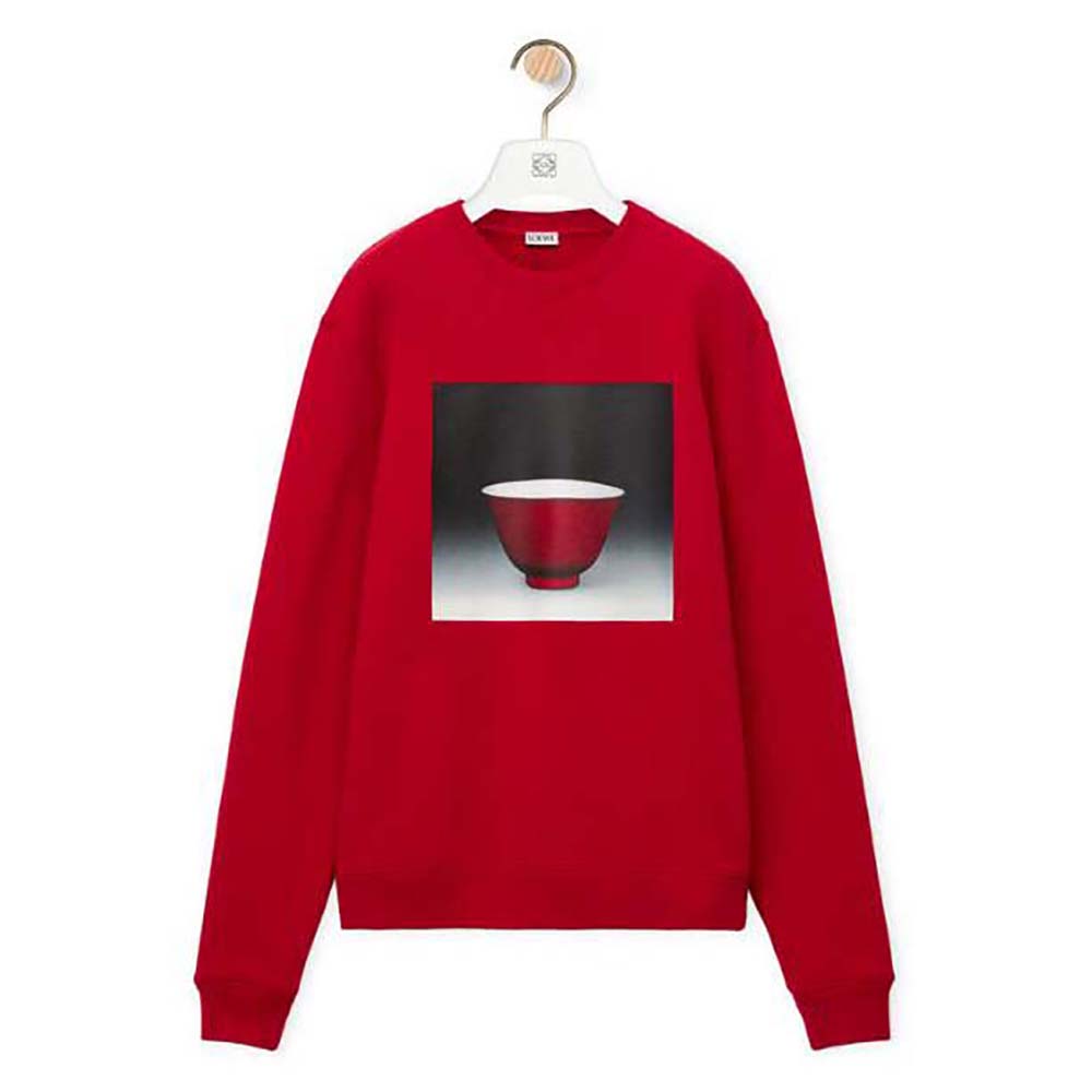 Loewe Women Ceramic Print Sweatshirt in Cotton-Red