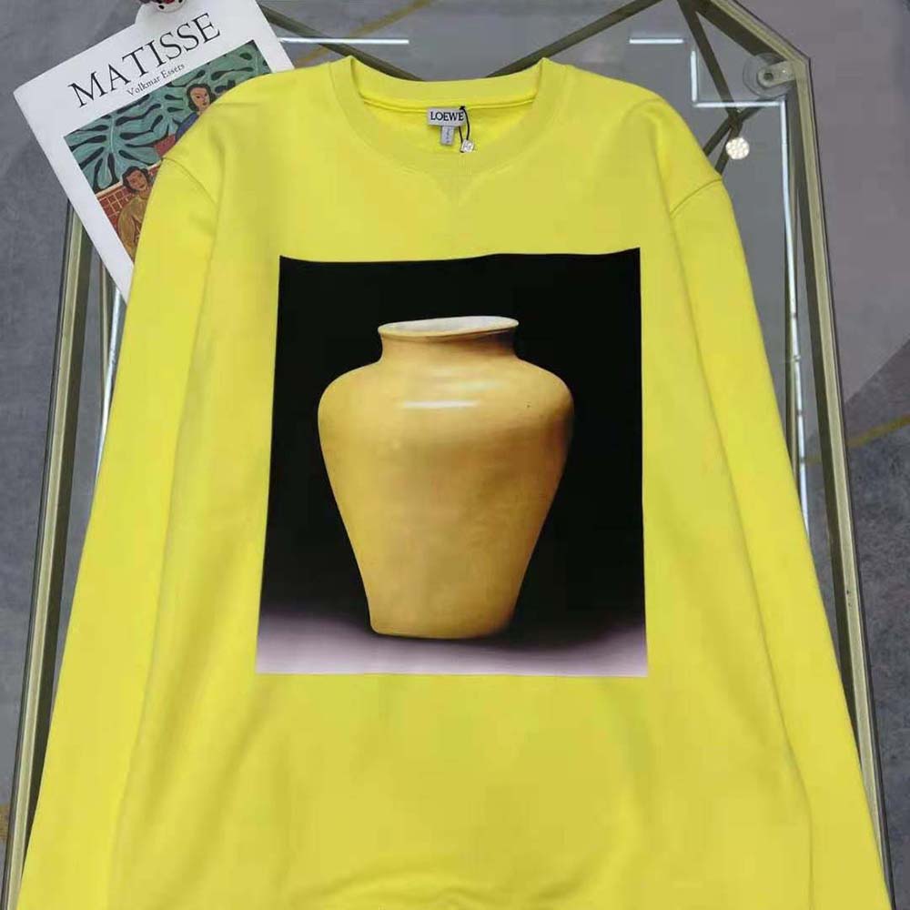Close-up of ceramic print detail on Loewe Women Ceramic Print Sweatshirt
