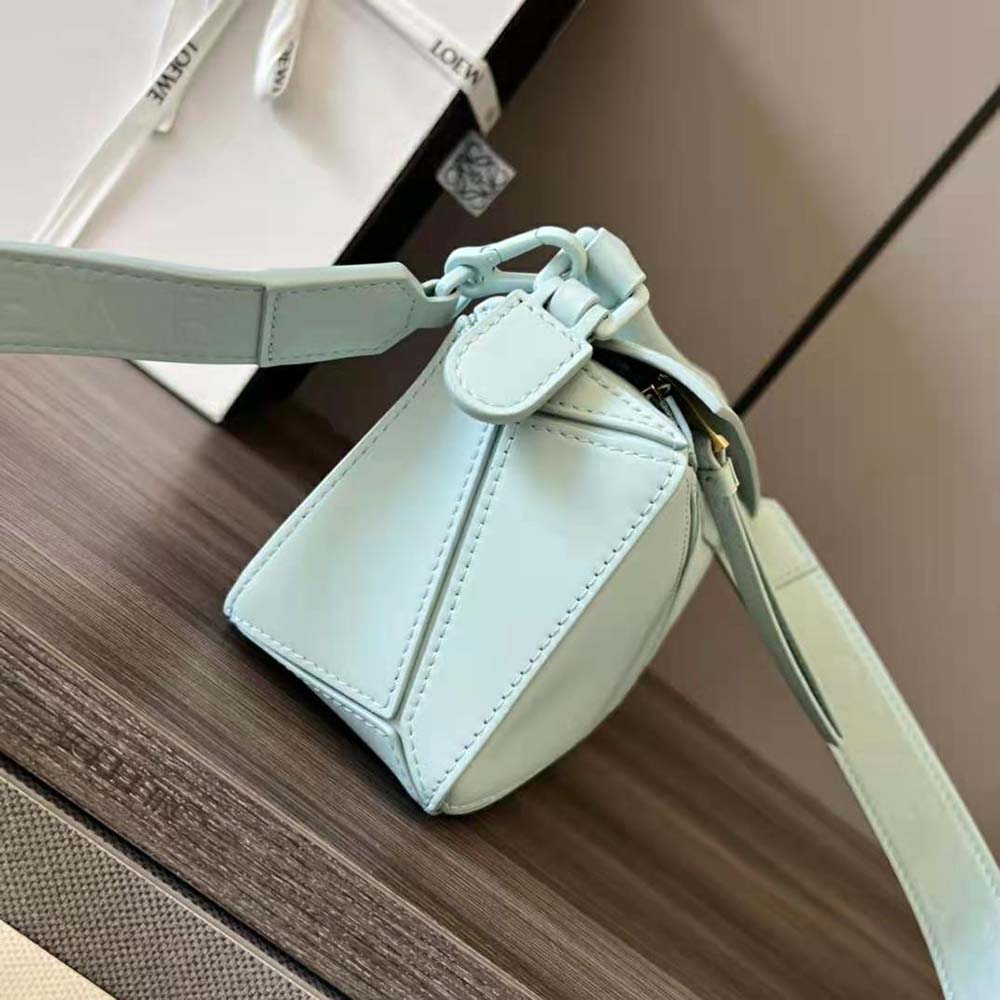 Loewe Women Mini Puzzle Bag in Satin Calfskin-Blue - image 4