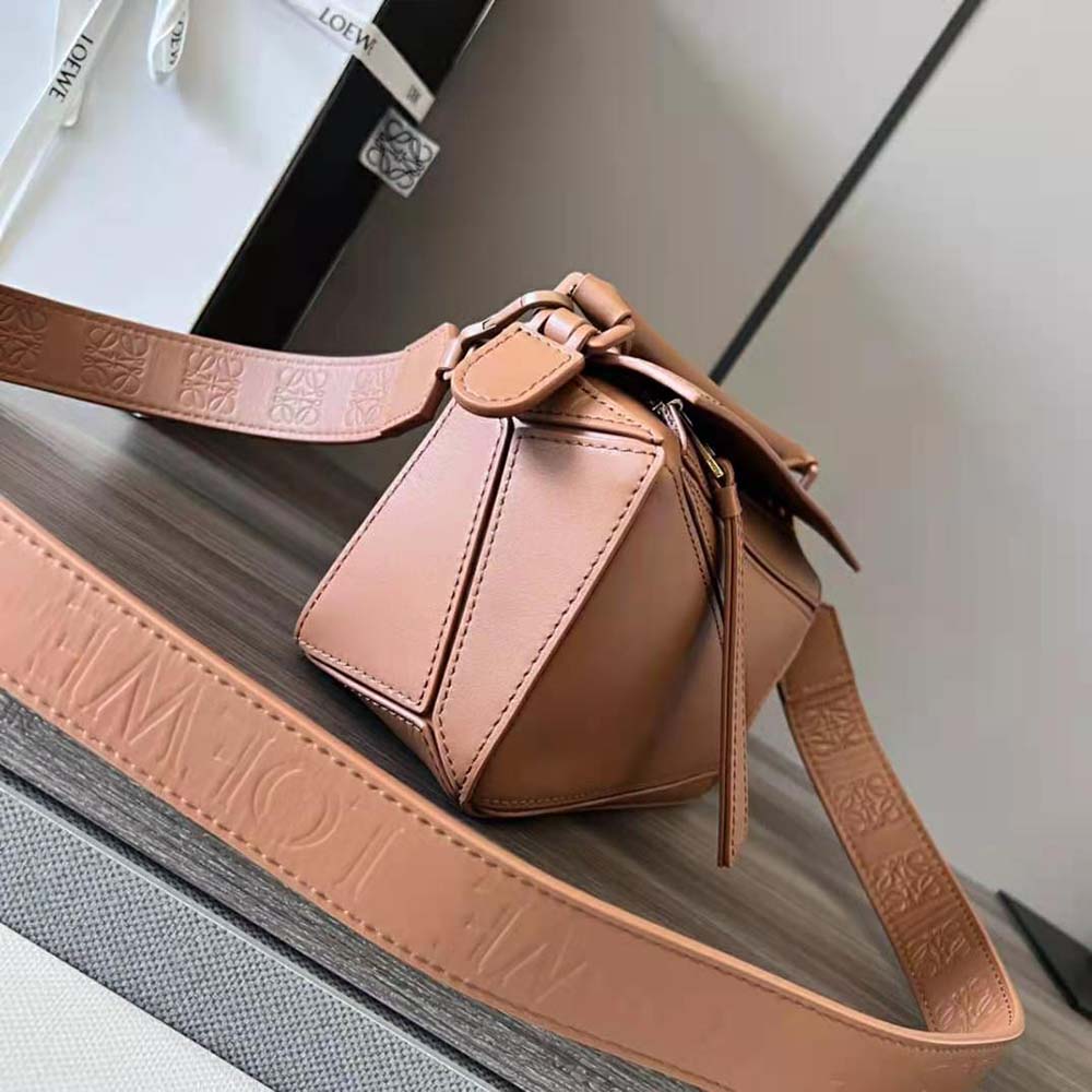 Loewe Women Mini Puzzle Bag in Satin Calfskin-Brown - image 4