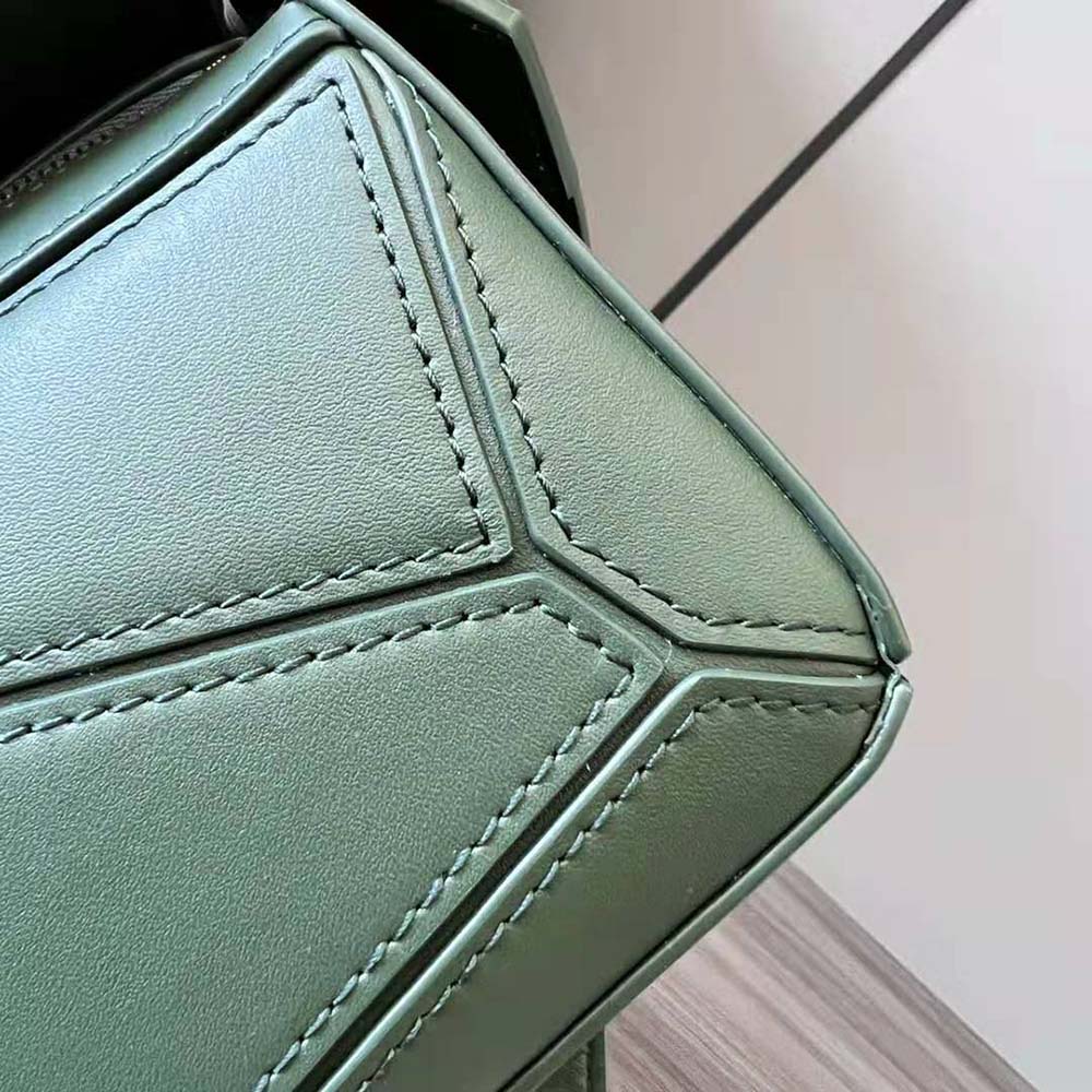 Loewe Women Mini Puzzle Bag in Satin Calfskin-Green - image 7