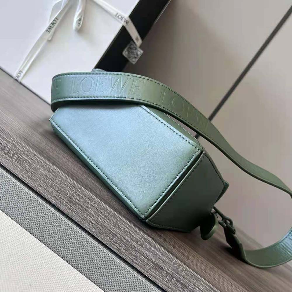 Loewe Women Mini Puzzle Bag in Satin Calfskin-Green - image 5