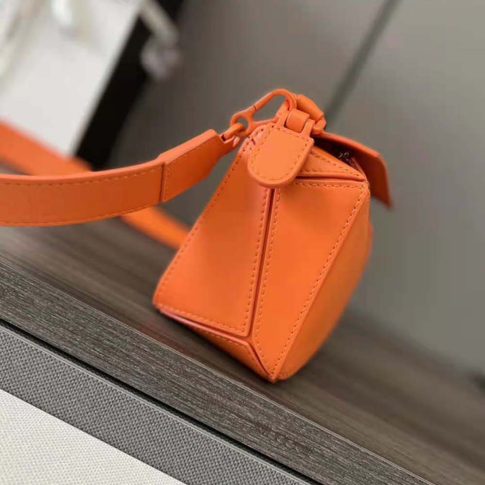 Loewe Women Mini Puzzle Bag in Satin Calfskin-Orange - image 4