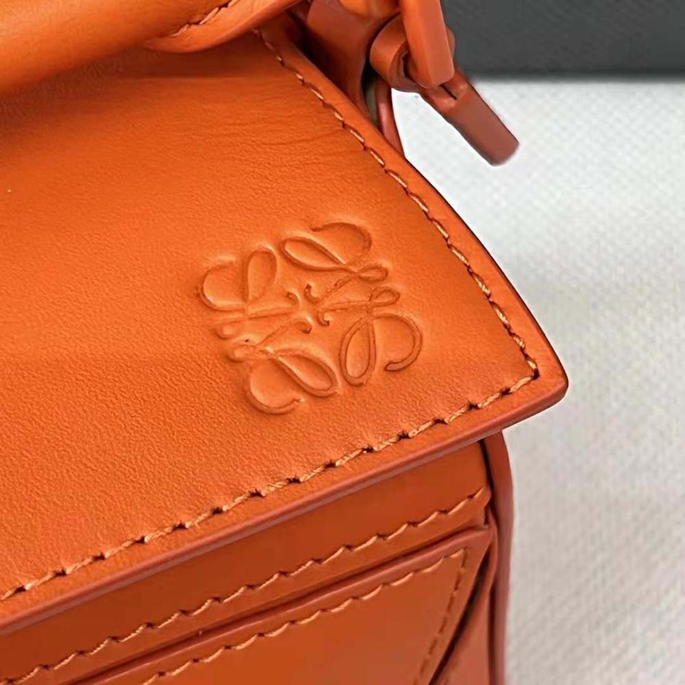 Loewe Women Mini Puzzle Bag in Satin Calfskin-Orange - image 6