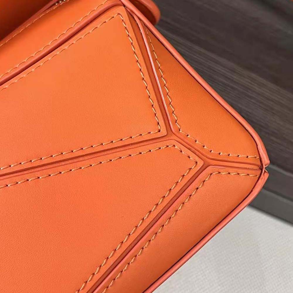 Loewe Women Mini Puzzle Bag in Satin Calfskin-Orange - image 7